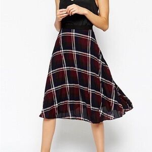 NWT ASOS Pleated Plaid Skirt size small